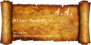 Alter András névjegykártya